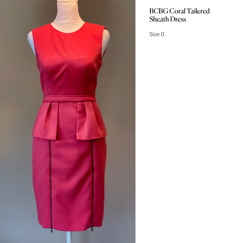 BCBG Coral Size 0 Sheath Dress
